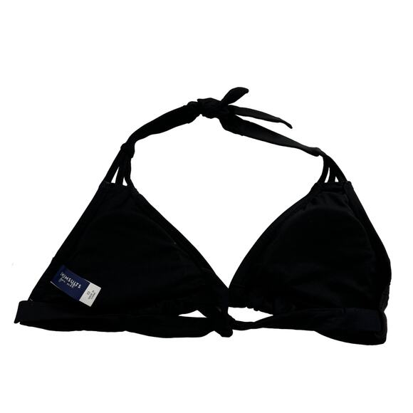 Swimsuits for All Bikini Top Womens 10 Beach Babe Triangle Black Halter Tie Neck - Picture 4 of 6